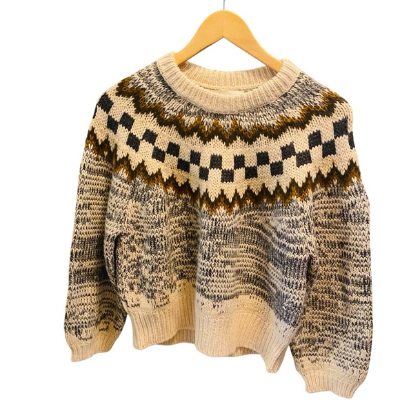 The Great Geo Check Pullover Sweater in Marled Grey Size 2 Medium - Picture 4 of 7